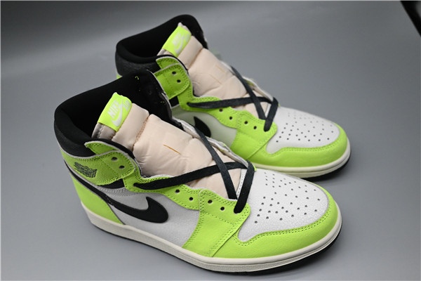 Men's Running Weapon Air Jordan 1 White/Green Shoes 0236
